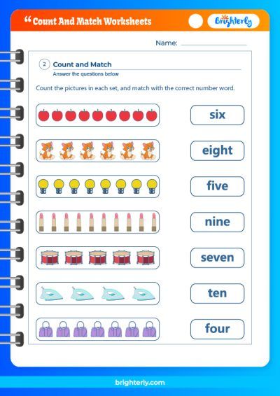 Count and Match Number Worksheets