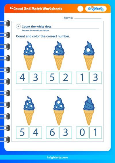Count and Match Free Worksheet
