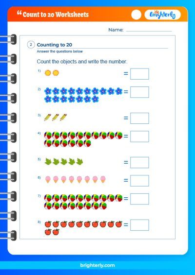 Counting Worksheets 1 20