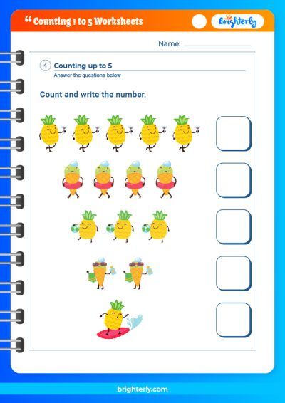 Counting 0-5 Worksheets for Kindergarten