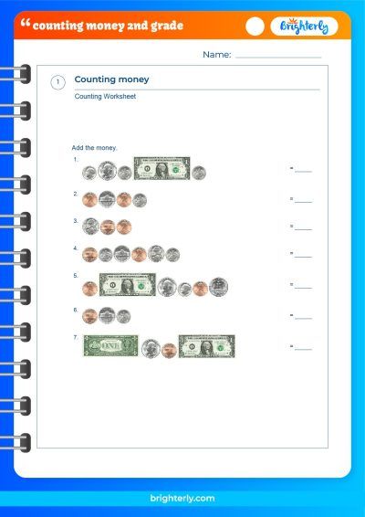 Second Grade Counting Money Worksheets
