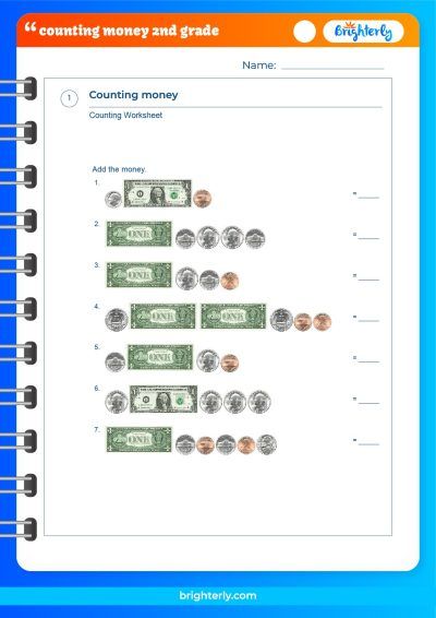 Counting Money Worksheets for Second Grade
