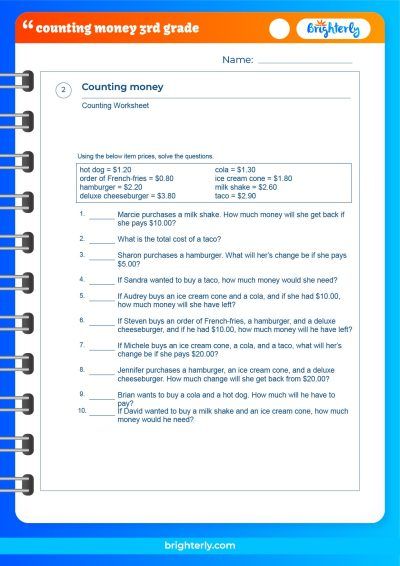 Counting Australian Money Worksheets Year 3