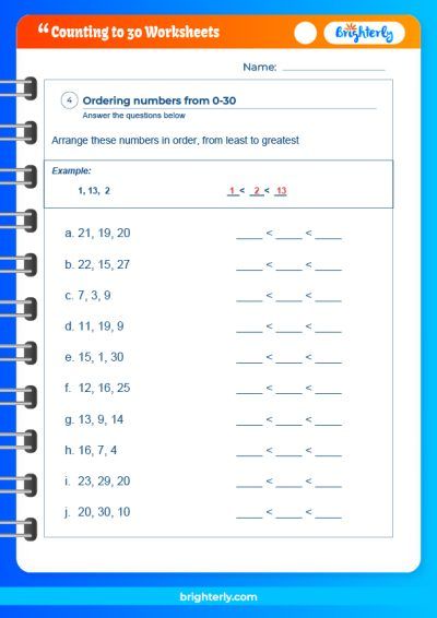Counting to 30 Worksheets Free