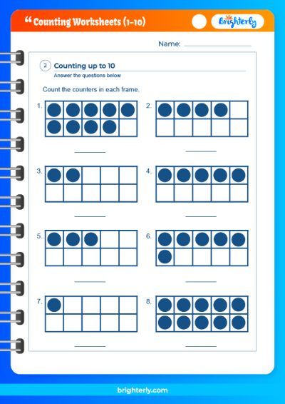 Printables Counting Worksheets 1-10