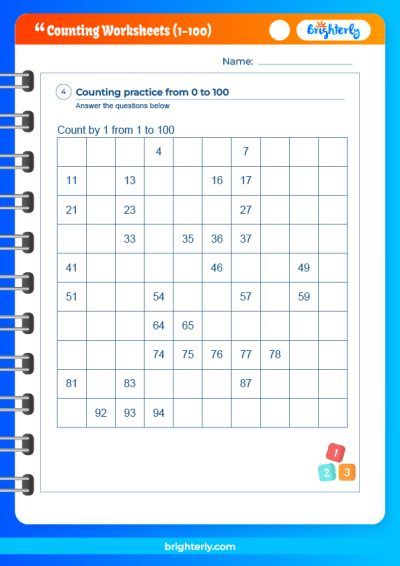 Counting 1-100 Worksheet