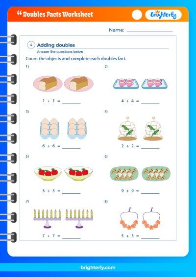 Doubles Plus One Facts Worksheets