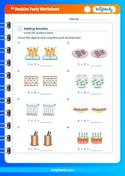 Doubles Facts Plus One Worksheet