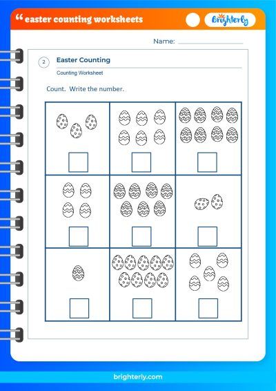 Easter Counting Worksheets for Preschoolers