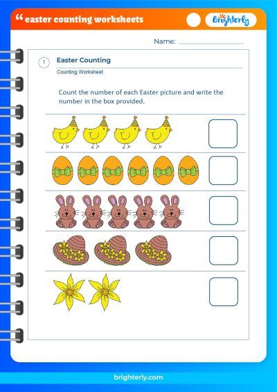 Easter Bunny Counting Worksheet