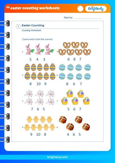 Free Easter Counting Worksheets