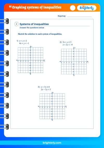 Graphing Systems Of Inequalities Worksheet Answers