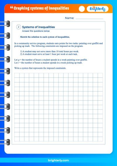 Solve Systems Of Inequalities By Graphing Worksheet