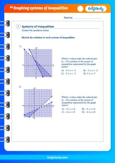 Solving System Of Inequalities By Graphing Worksheet