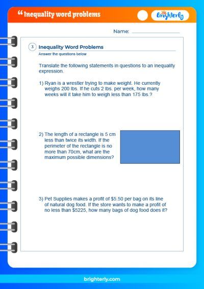 Two Step Inequalities Word Problems Worksheets