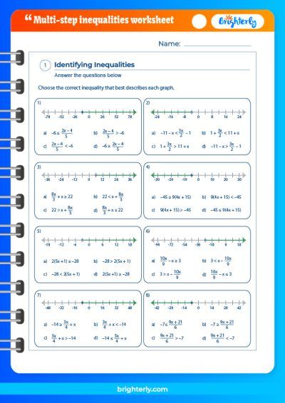 Solving Inequalities By Multiplying Or Dividing Worksheet