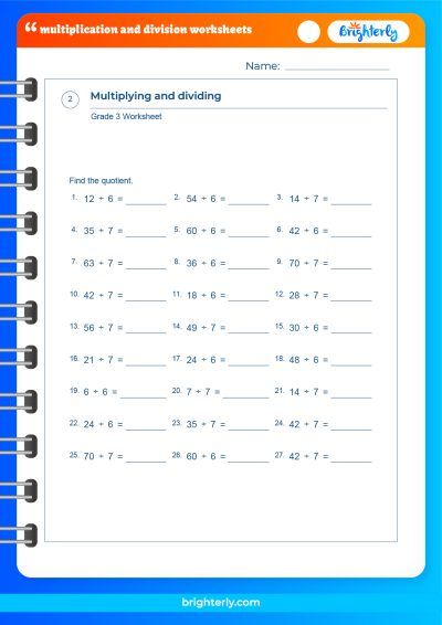 Mixed Multiplication And Division Worksheets Grade 3