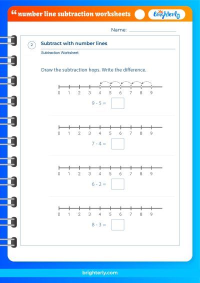 Subtraction On Number Line Worksheet
