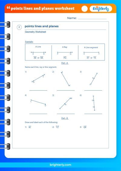 Points Lines Planes Worksheets
