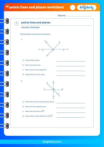 Points Lines Planes And Angles Worksheet Answers
