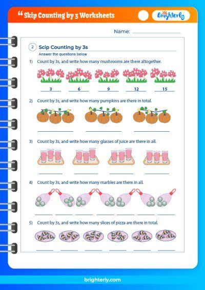 Skip Counting by 3s Worksheet