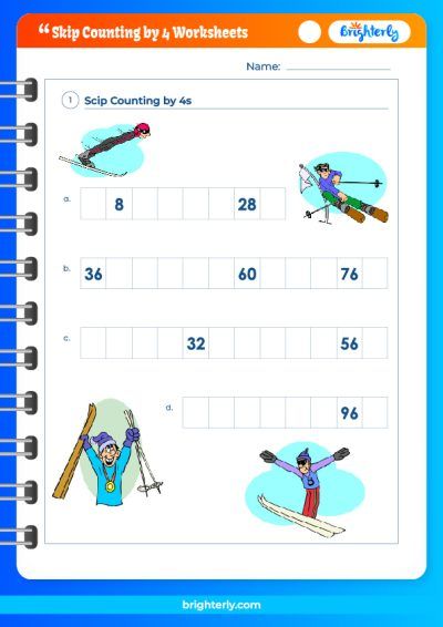Counting by 4s Worksheet
