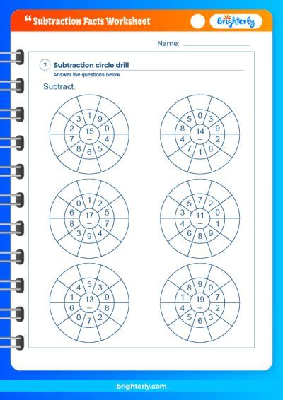 Subtraction Fact Worksheets