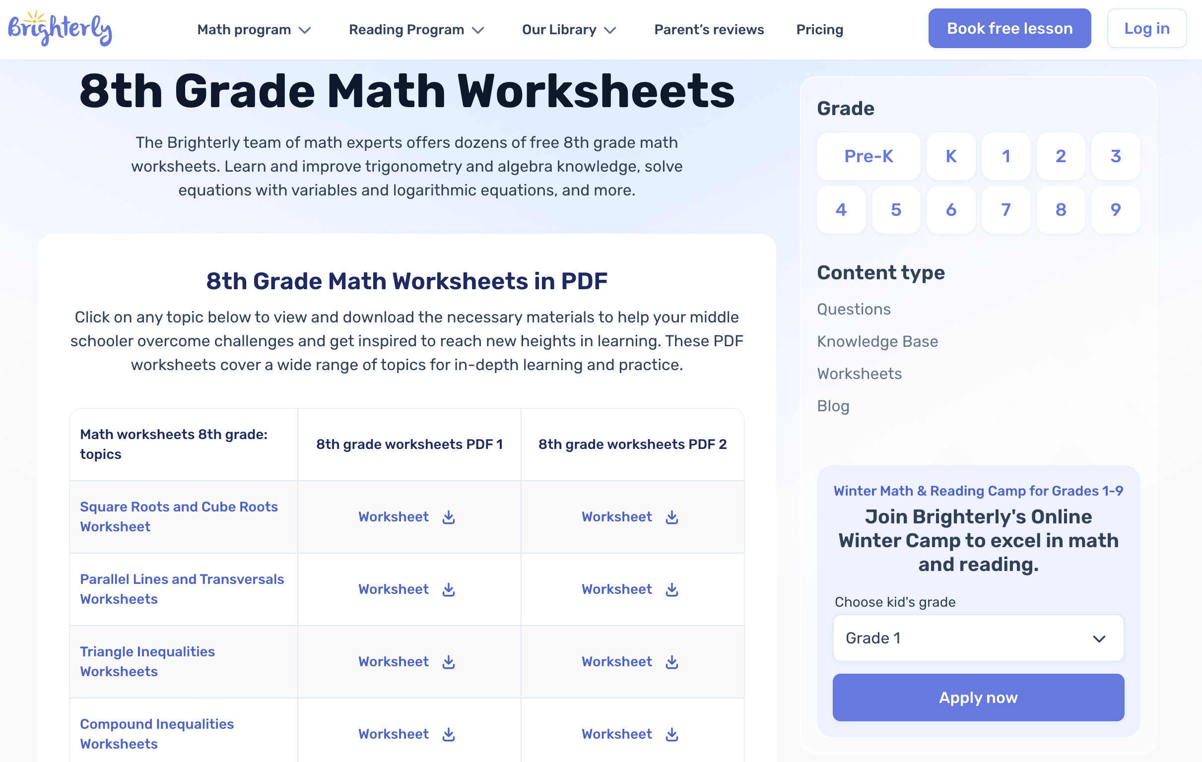 Slope of a line worksheet and tests: Practice