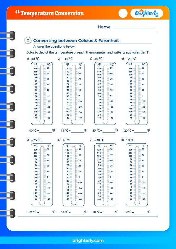 Benefits Of Using A Temperature Conversion Worksheets [PDFs] Brighterly.com