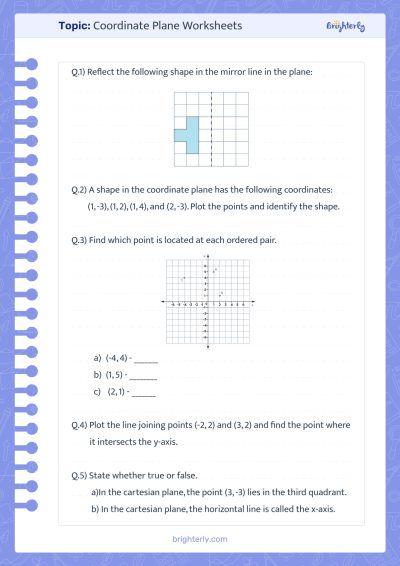 Coordinate Plane Worksheets Pictures