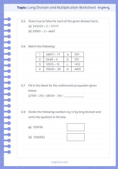 Long Multiplication Worksheets Printable