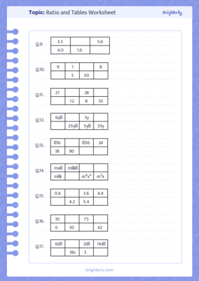 Ratio Tables Worksheets_2