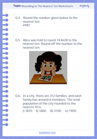 Rounding to The Nearest Ten Worksheets 2