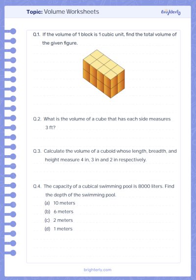 Volume Worksheets