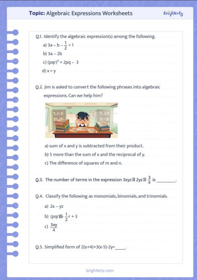 Algebraic Expressions PDF