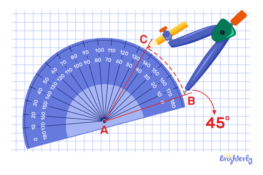Constructing 45 degree angle with a compass
