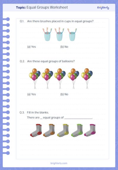 Equal Groups Worksheet 3 grade