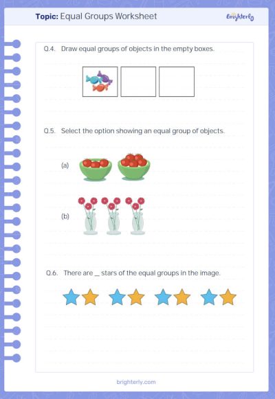 Equal Groups Worksheet PDF 3 grade