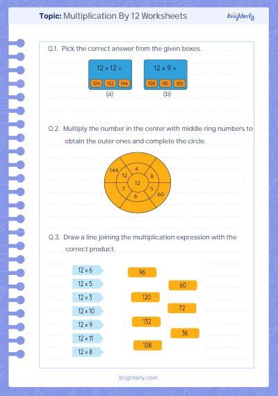 Multiplication By 12 Worksheets 1