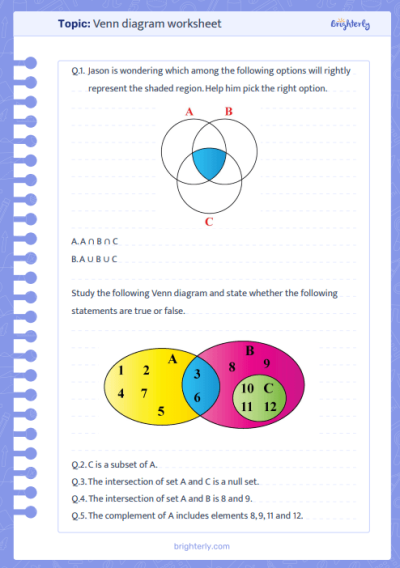 Image -Venn Diagram Worksheets 1