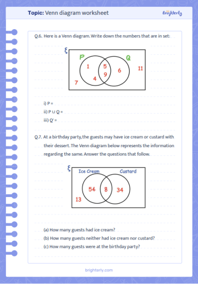 Venn Diagram Worksheets 2
