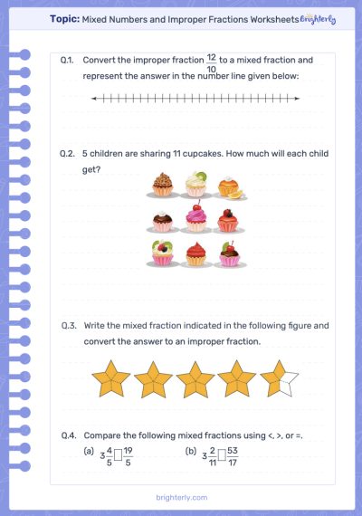 Mixed Numbers Worksheets