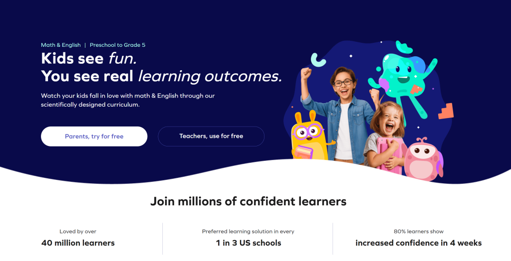 Educational website for kids #9: SplashLearn