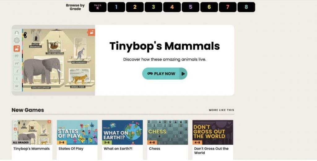 Free educational website for kids #3: Fun Brain