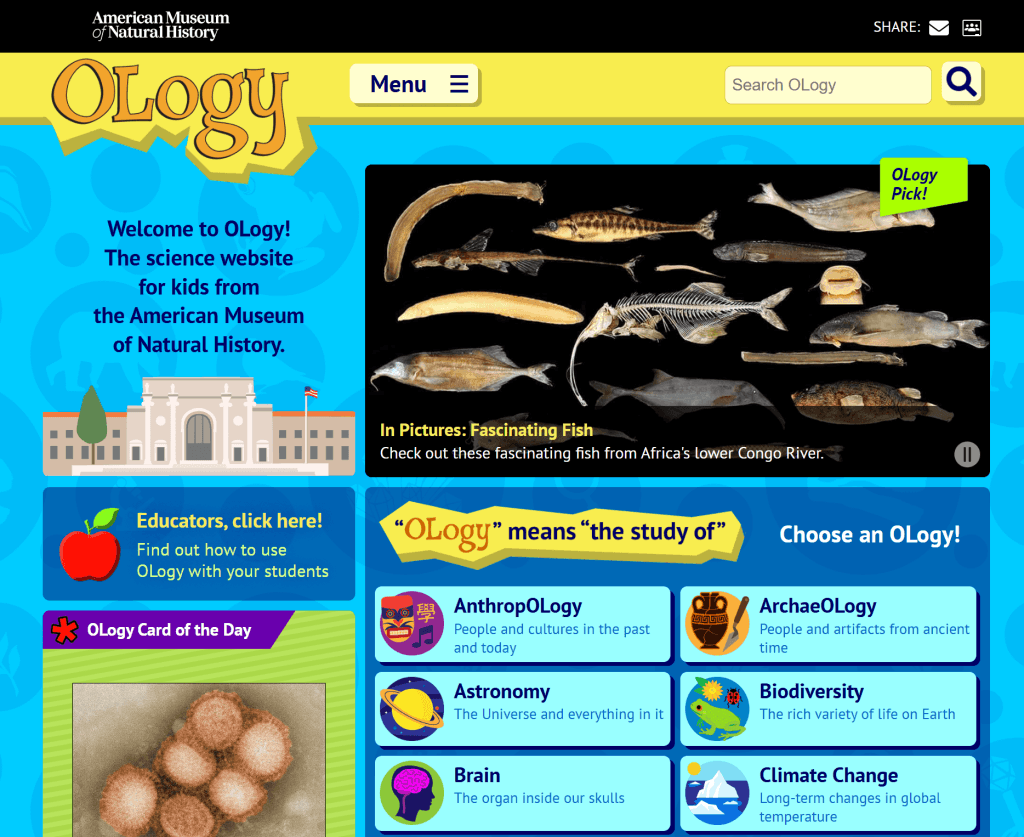 Free educational website for kids #1: Ology