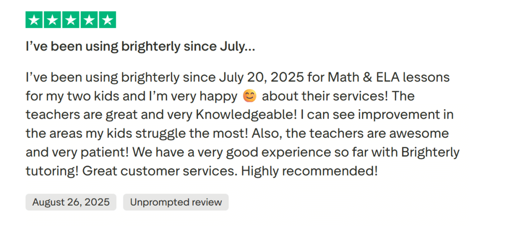 Brighterly reviews by parents & kids