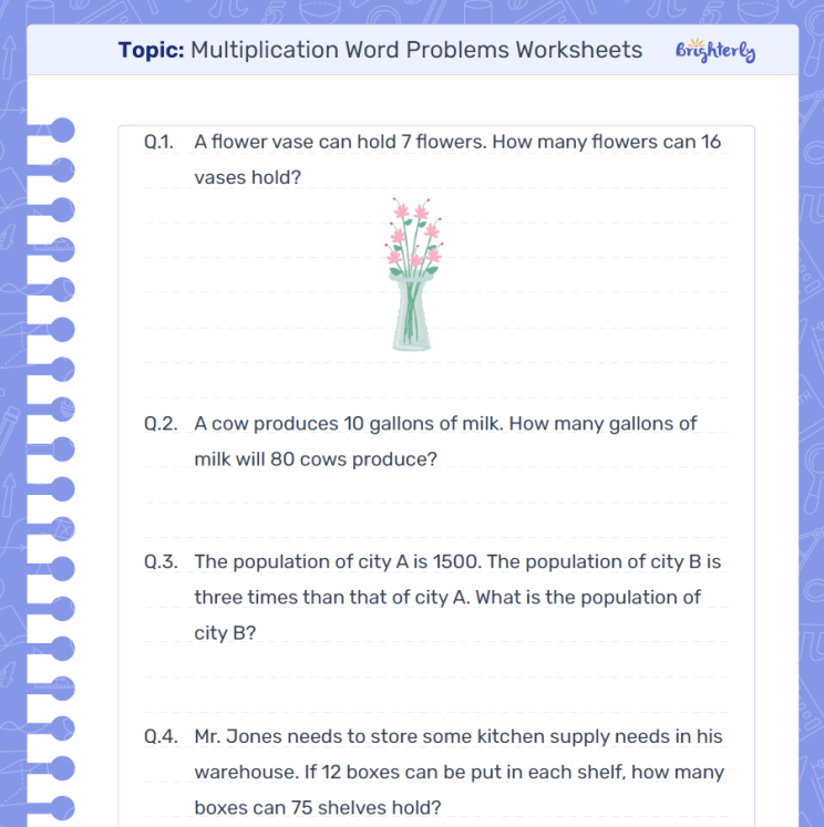 Starter guide for using printable multiplication word problems ...