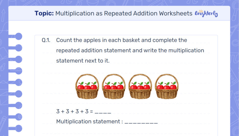 Free multiplication as repeated addition worksheets