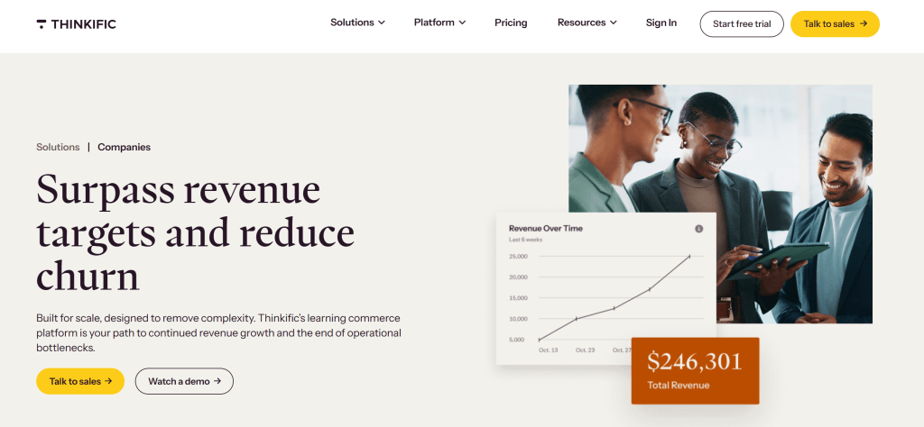 Thinkific online course creation platform