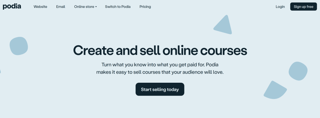Podia online course builder